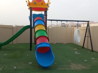 Outdoor Heavy Duty Playground Set for Kids – 2 Slides & 3 Swings – Size: 780x740x485 cm