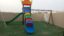 OUTDOOR HEAVY DUTY PLAYGROUND SET FOR KIDS, 2 SLIDES AND 3 SWINGS. SIZE ; 780X740X485CM