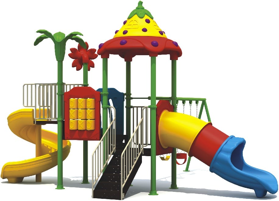 Outdoor Heavy Duty Playground Set for Kids – 2 Slides & 3 Swings – Size: 680x520x405 cm