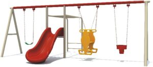 OUT DOOR PLAYGROUND SWING SLIDE SET WITH MONKEY BAR SIZE; 380X400X200CM