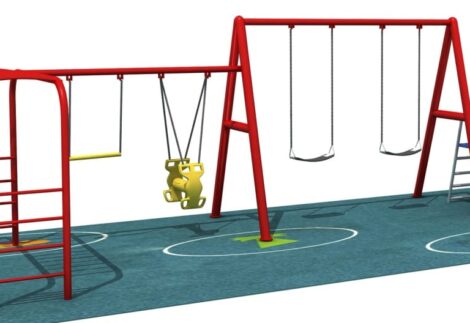 Outdoor Kids Playground Swing & Slide Set with Monkey Bar – Engaging & Safe – Size 500x280x250 cm