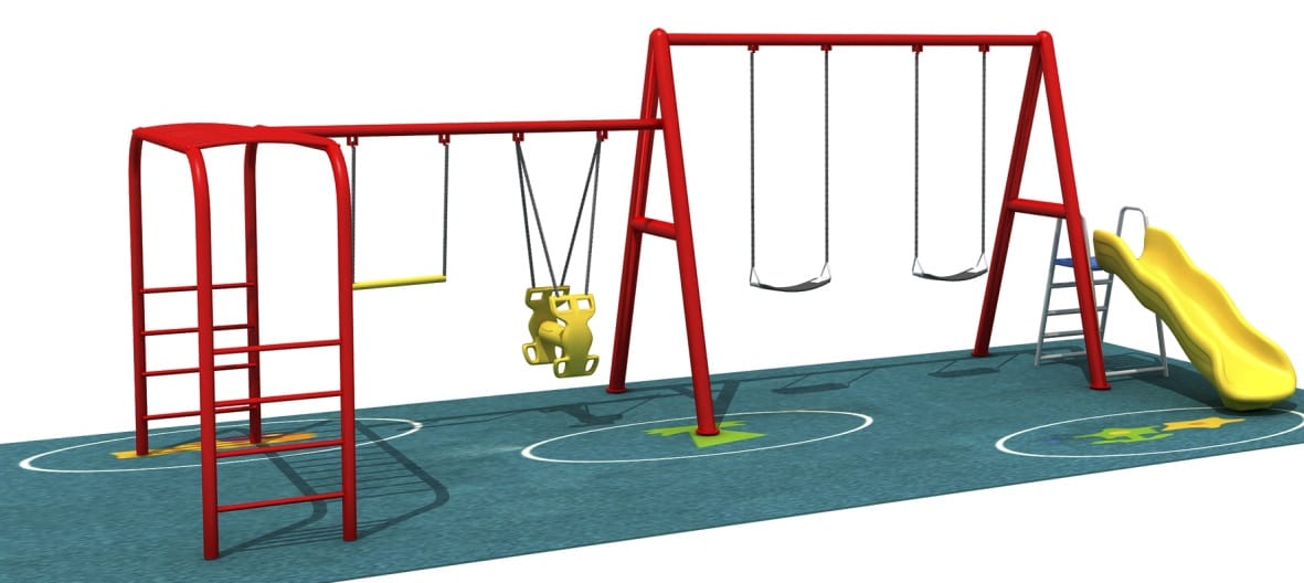 Outdoor Kids Playground Swing & Slide Set with Monkey Bar – Engaging & Safe – Size 500x280x250 cm