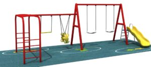 OUT DOOR PLAYGROUND SWING SLIDE SET WITH MONKEY BAR SIZE; 500X280X250CM