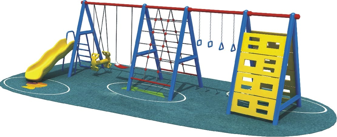 4-in-1 Outdoor Playset – Swing, Slide, Climber & Hanger – Size: 670×270×200 cm