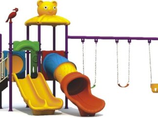 Outdoor Playground Toy with 3 Slides & 3 Swings – Vibrant Colors & Safe Materials – Size 576x325x305 cm