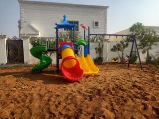 Outdoor Playground Toy with 4 Slides & 3 Swings – Large, Durable & Exciting for Kids – Size 615x430x355 cm