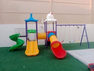 Outdoor Playground Toy with 4 Slides, 3 Swings & 2 Caps – Premium Playset with Extra Features – Size 735x520x320 cm