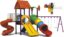 OUTDOOR HEAVY DUTY PLAYGROUND SET FOR KIDS, 3 SLIDES, 3 SWINGS. SIZE ;735X560X395CM