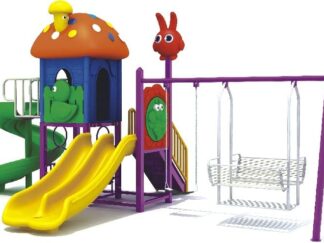 Outdoor Playset with 3 Slides & 2 Swings (Family + Normal) – Fun & Safe Backyard Set – Size 580x350x260 cm