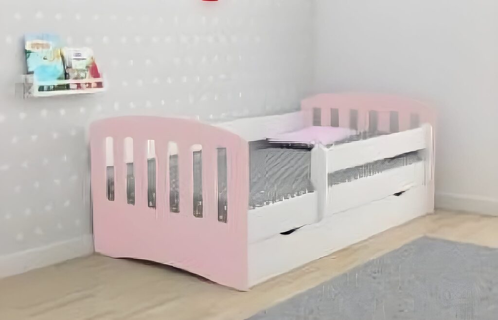 straight frame kids bed  with drawer