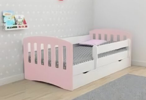 straight frame kids bed  with drawer