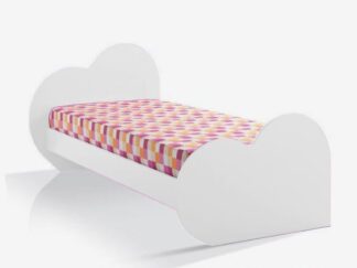kids bed with oblique heart-shaped headboard