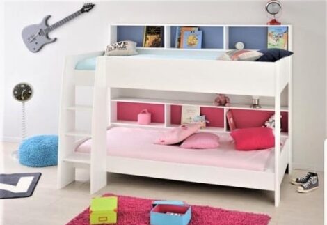Bunk kids bed with ladder