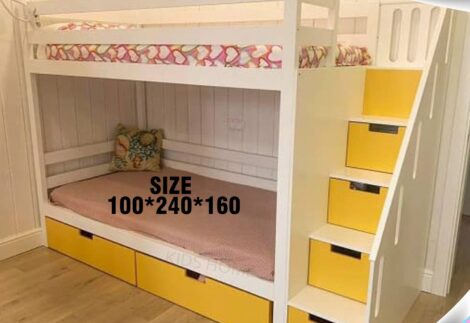 Bunk bed with side stair have a drawers