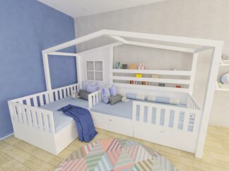 Double bed house shaped-  as a corner style