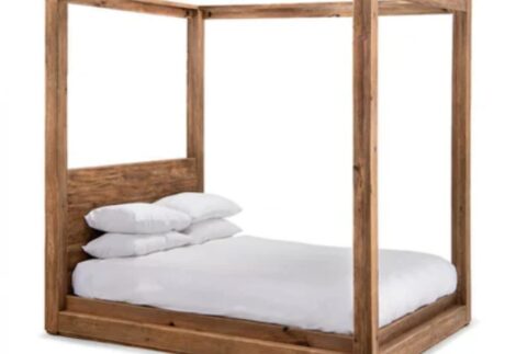 Double bed with solid wood frame