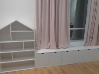 Storage Bench with Side Bookshelf