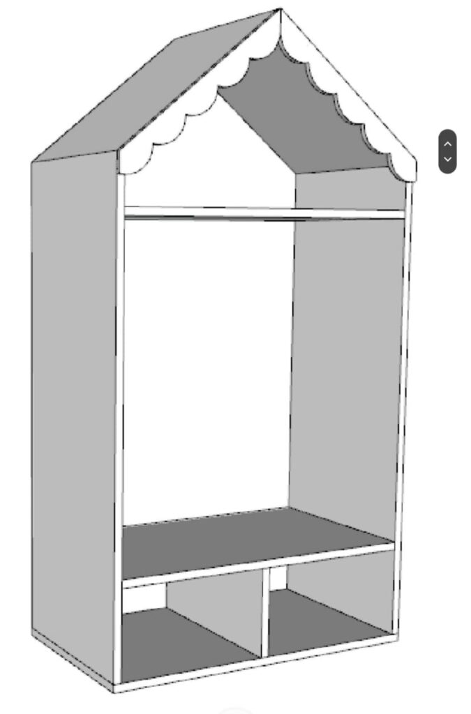House-Shaped Clothes Rack with Storage Shelf