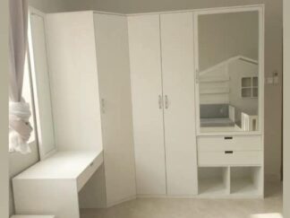 Corner Wardrobe with Mirror & Storage