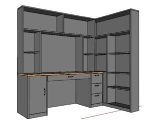 Study Desk with Built-in Storage Units