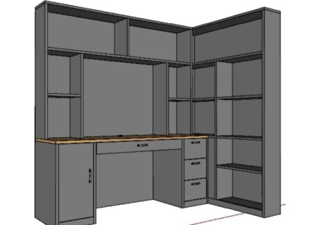 Study Desk with Built-in Storage Units