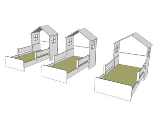 House shaped bed WITH REMOVABLE RAILS