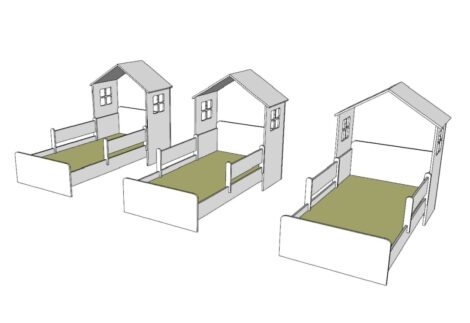 House shaped bed WITH REMOVABLE RAILS