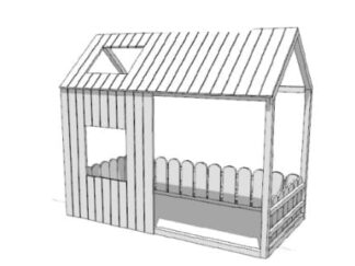 Cottage style floor bed with cover and window