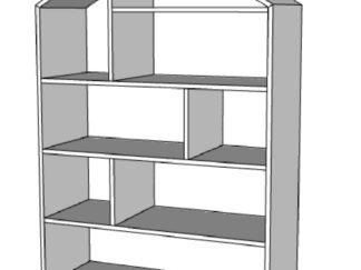 House-Shaped Bookshelf with Divided Shelves