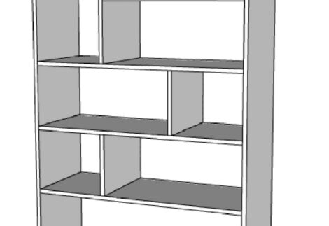House-Shaped Bookshelf with Divided Shelves