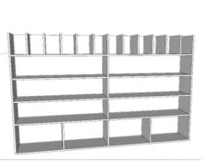 Wall Bookshelf with Multiple Compartments