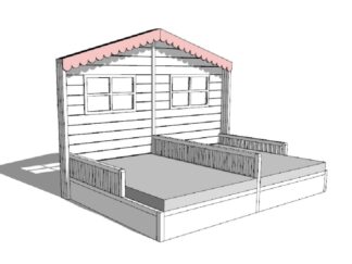 Two beds with back windows and side rails