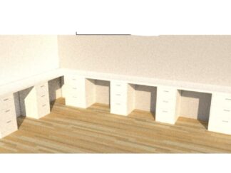 Collaborative Work Desk with Multiple Storage Units