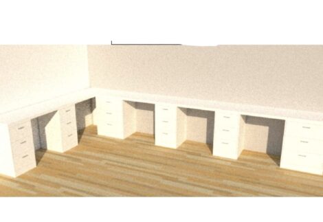 Collaborative Work Desk with Multiple Storage Units