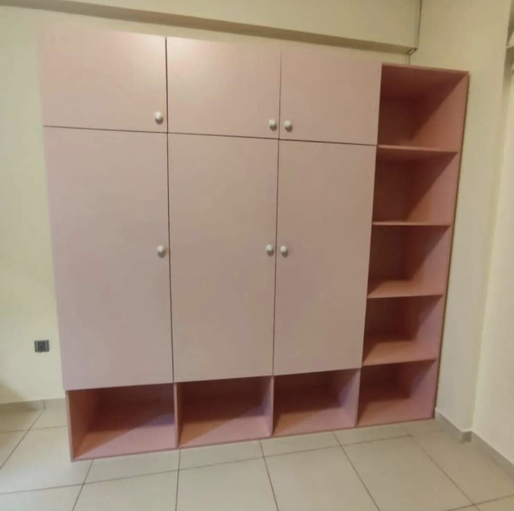 Wardrobe with Storage Units & Side Shelves