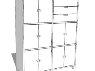 Multi-Door Storage Cabinet with Drawers