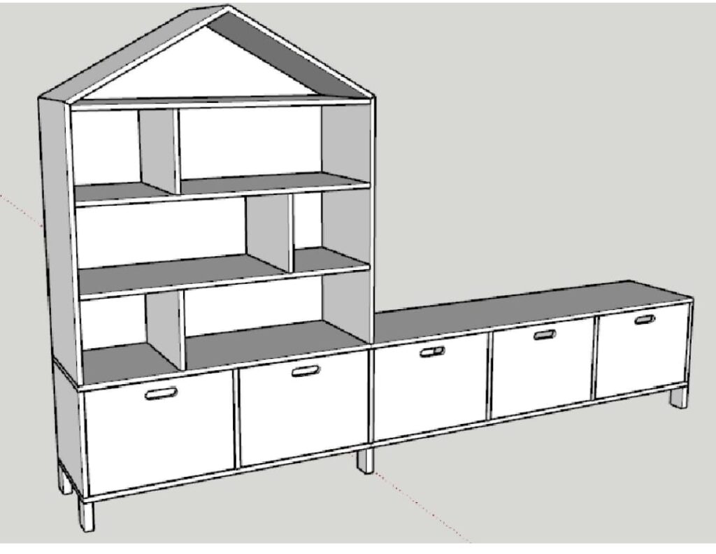 House Shelf with Storage Bench