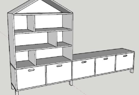 House Shelf with Storage Bench