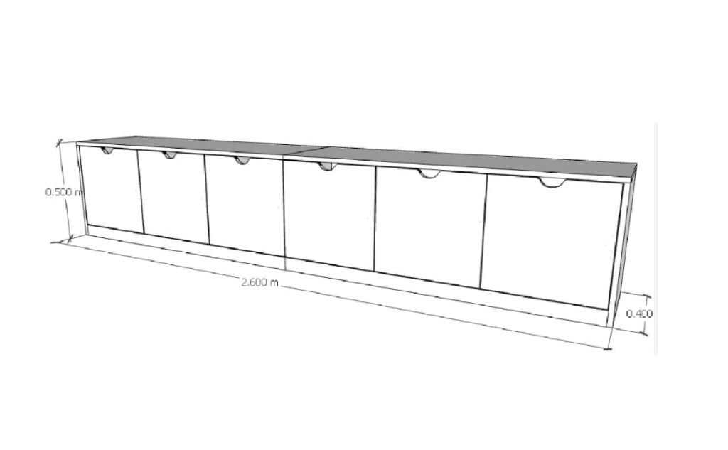 Storage Bench with Closed Compartments