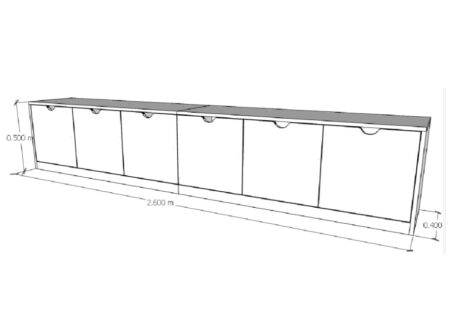 Storage Bench with Closed Compartments
