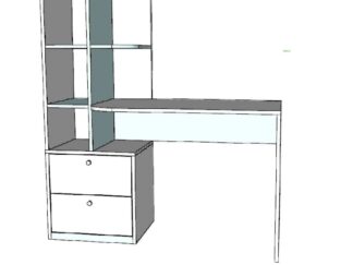 Study Desk with Side Storage Unit