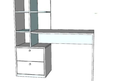 Study Desk with Side Storage Unit