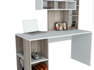 Modern Study Desk with Storage Shelves