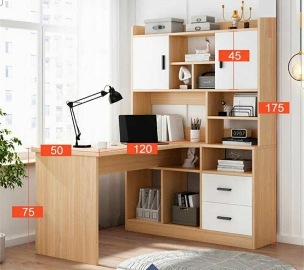 L-Shaped Desk with Multi-Storage