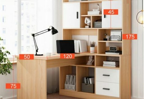 L-Shaped Desk with Multi-Storage