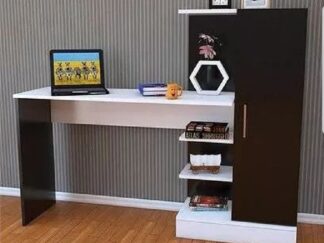 Modern Desk with Side Cabinet & Open Shelves
