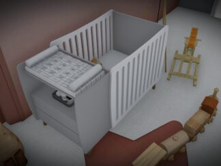 سرير اطفال مغلق مع درجين