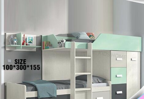 4 colours kids bed ,2 Bed, and closet