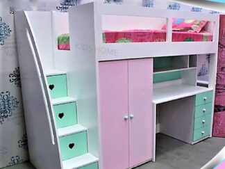 Bunk bed with stairs with drawers, 3 colours