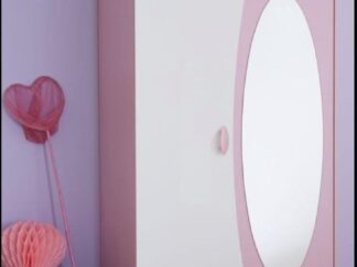 Stylish Wardrobe with Oval Mirror